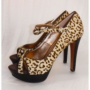 BCBGeneration Leather Animal Print Heels